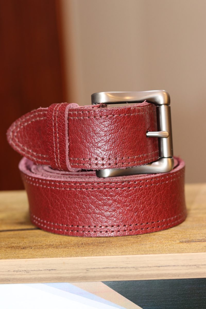 Red Leather Belt – 1.5 Inches Wide