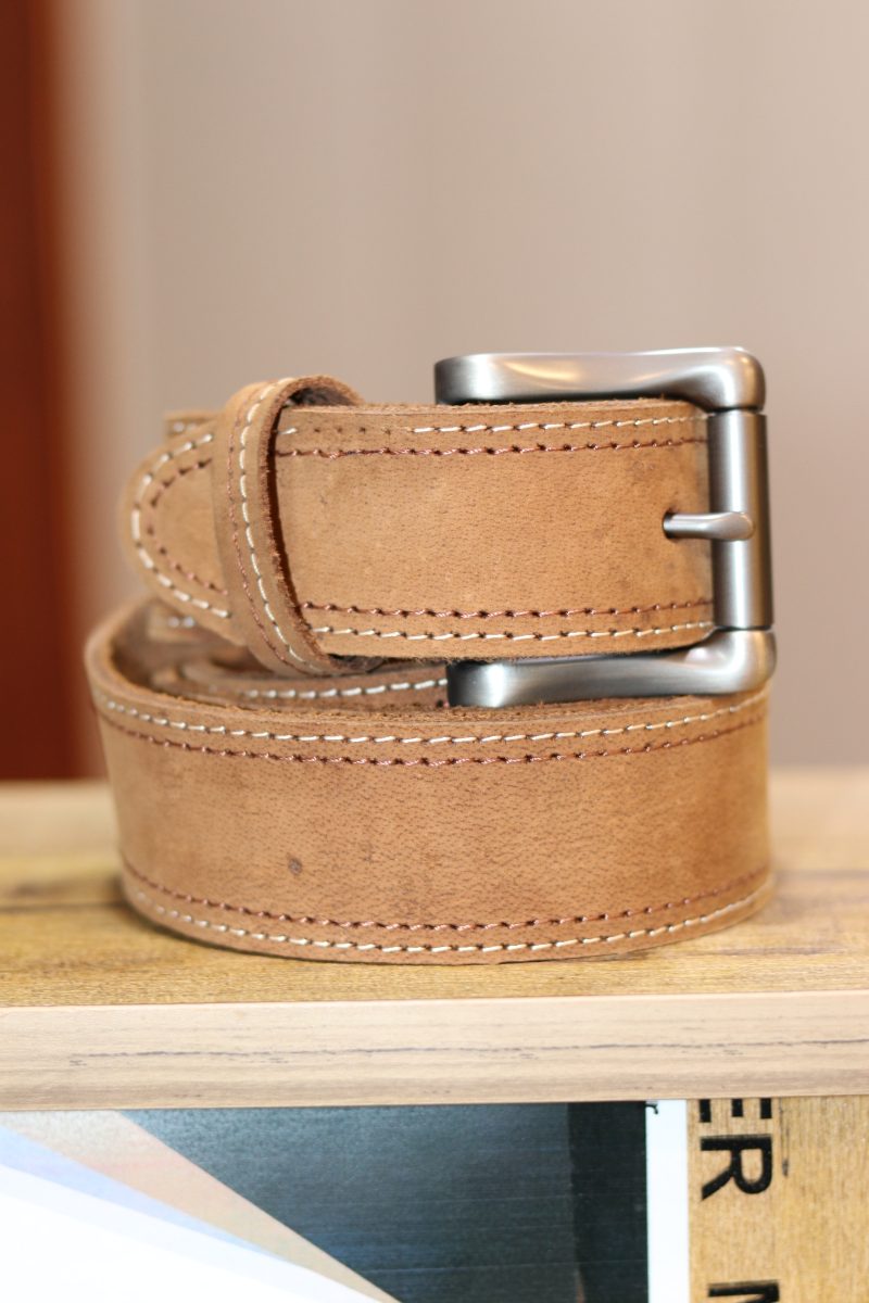 Suede Brown Leather Belt – 1.5 Inches Wide