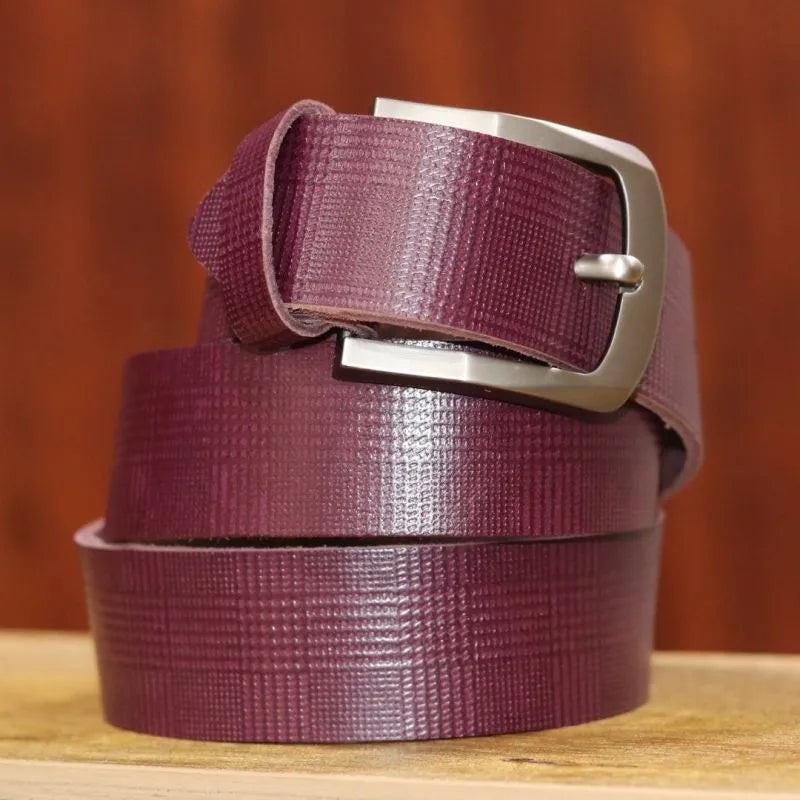 Maroon Premium Cow Leather Belt (1.5 Inches Wide, Unisex) ₨1,970.00